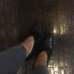 Heels in suede leather combination